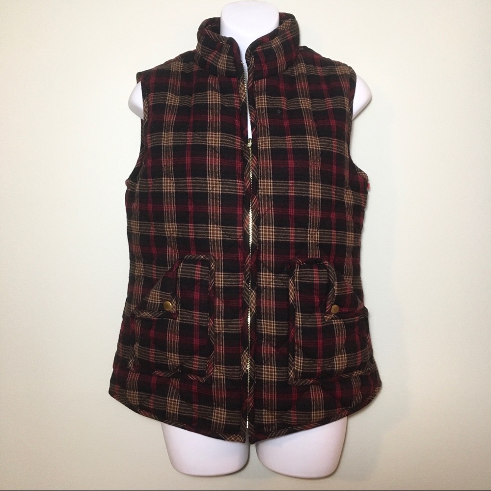 Tea n Rose Plaid Puffer Vest